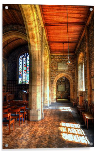 St Leonard Church - Downham Acrylic by Victoria Limerick