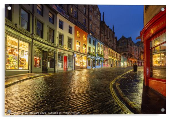Victoria Street, Edinburgh Acrylic by Philip Stewart