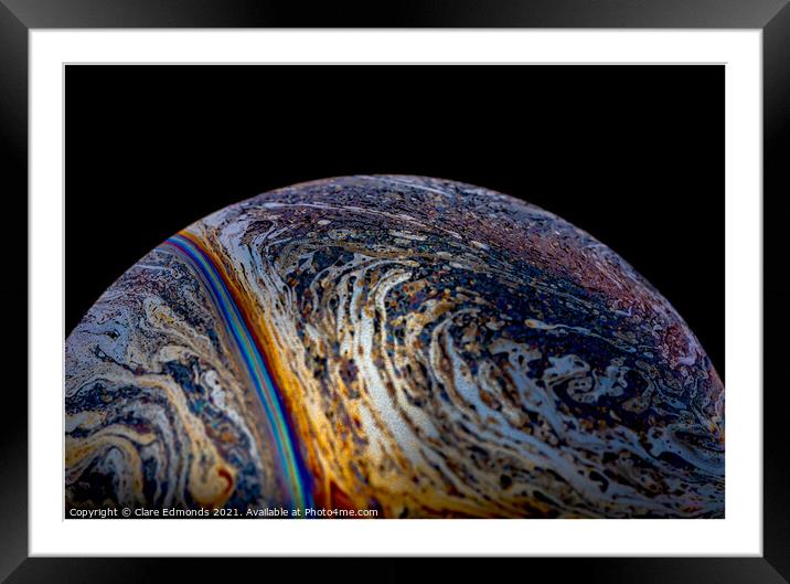 Bubble Planet Framed Mounted Print by Clare Edmonds
