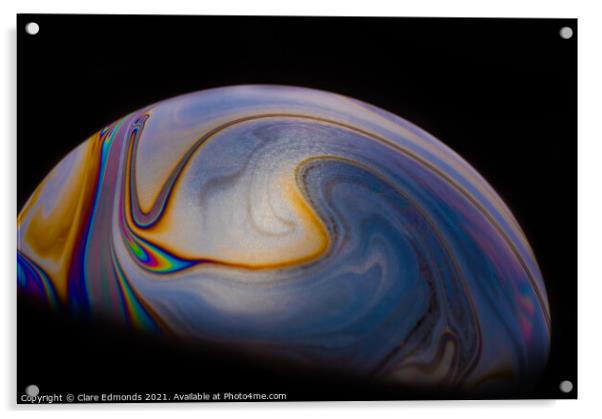Bubble Planet  Acrylic by Clare Edmonds