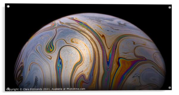 Bubble Planet Acrylic by Clare Edmonds