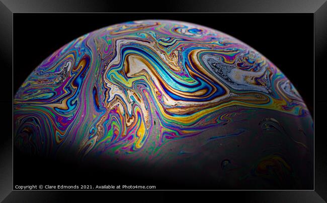 Bubble Planet Framed Print by Clare Edmonds