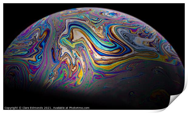 Bubble Planet Print by Clare Edmonds