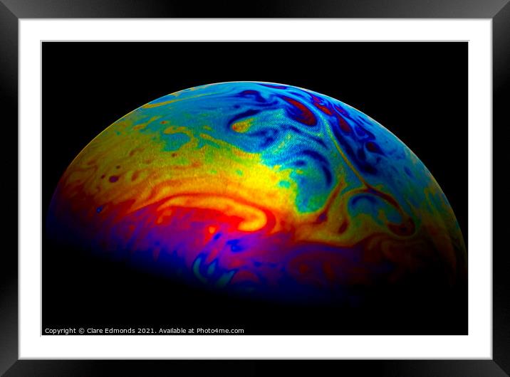 Bubble Planet Framed Mounted Print by Clare Edmonds