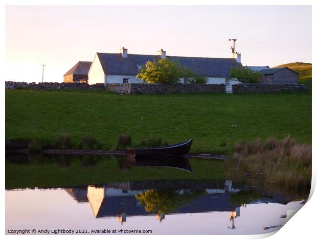 Cottage Reflection Print by Andy Lightbody