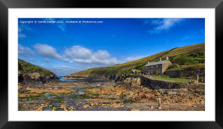 A Rocky Haven by the Cornish Coast Framed Mounted Print by Derek Daniel