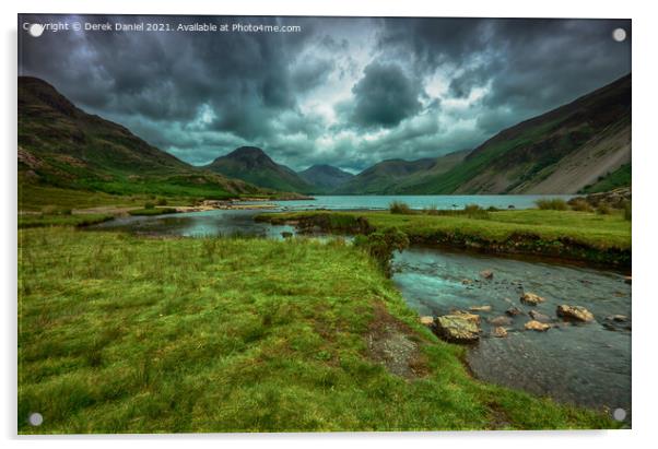 Stormy weather at Wastwater, The Lake District  Acrylic by Derek Daniel