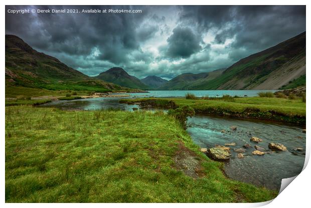 Stormy weather at Wastwater, The Lake District  Print by Derek Daniel