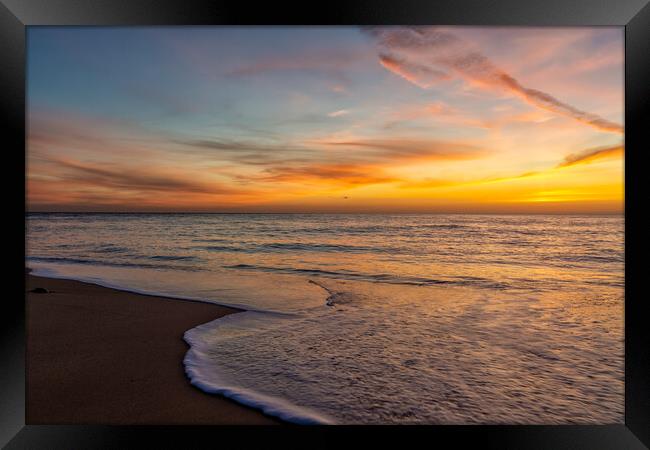 Trafalgar Beach Sunset Framed Print by DiFigiano Photography