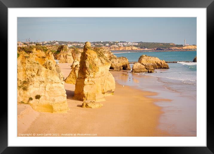 The beautiful beach of Tres Castelos, Algarve - 1 Framed Mounted Print by Jordi Carrio