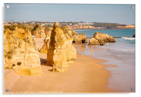 The beautiful beach of Tres Castelos, Algarve - 1 Acrylic by Jordi Carrio