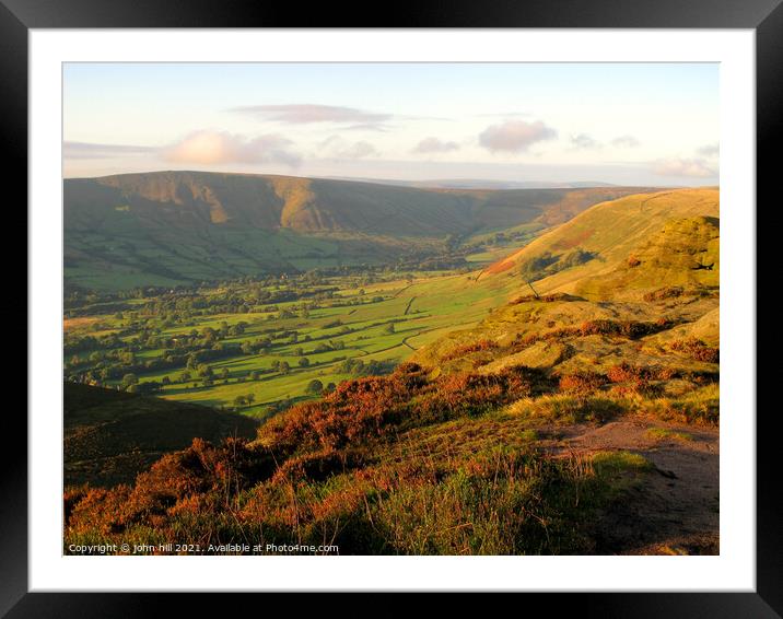Vale of Edale at sunrise in Derbyshire Framed Mounted Print by john hill
