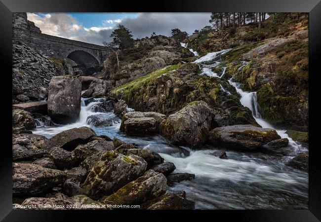 Ogwen Falls Snowdonia Framed Print by Jim Monk