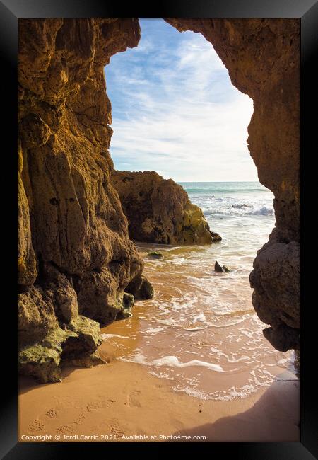 Beaches and cliffs of Praia Rocha, Algarve - 2 Framed Print by Jordi Carrio