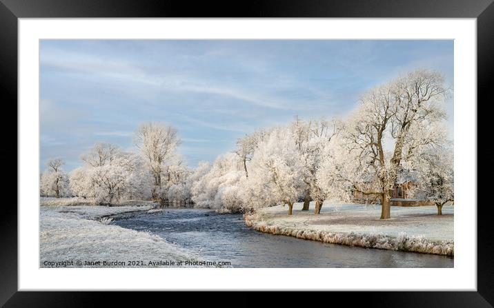 The River Eamont in Winter Framed Mounted Print by Janet Burdon
