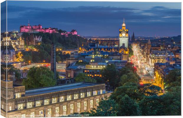 Edinburgh Skyline at Night Canvas Print by Philip Stewart