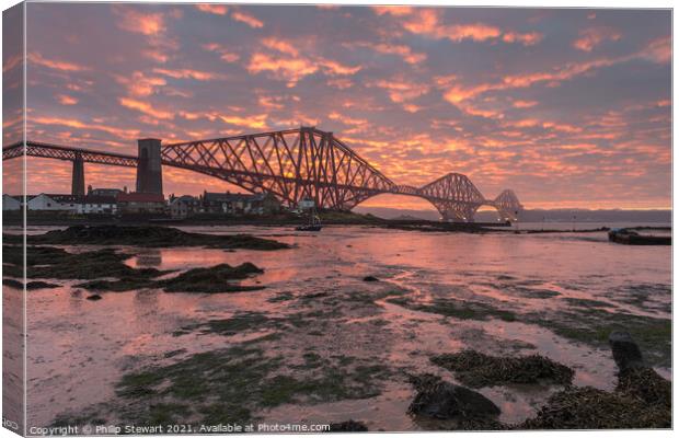 Forth Bridge Sunrise Canvas Print by Philip Stewart