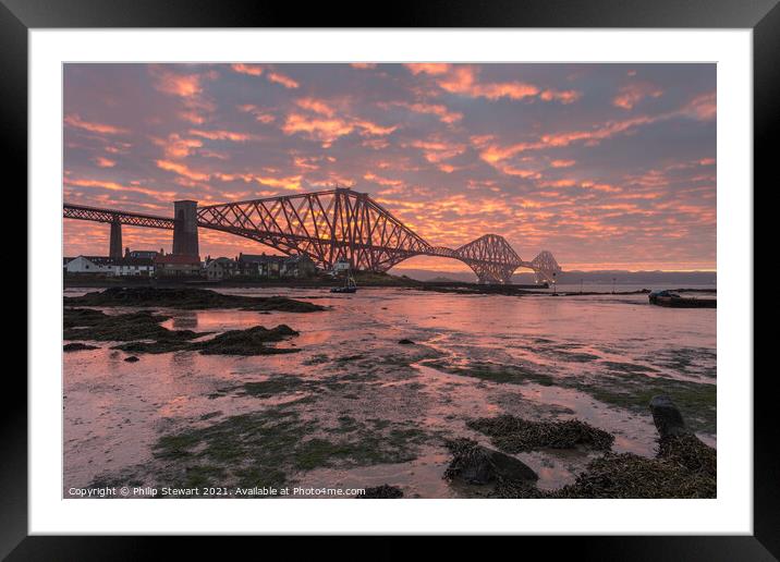 Forth Bridge Sunrise Framed Mounted Print by Philip Stewart