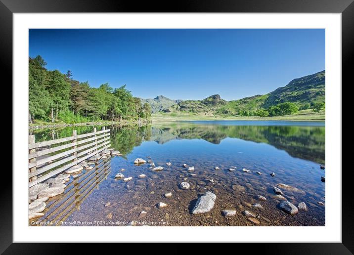 Langdale Pike reflections Framed Mounted Print by Russell Burton