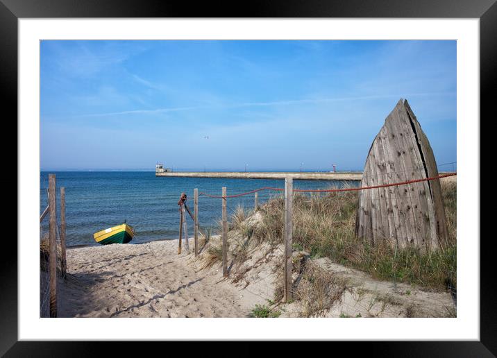 Old Boat and the Beach in Hel Framed Mounted Print by Artur Bogacki