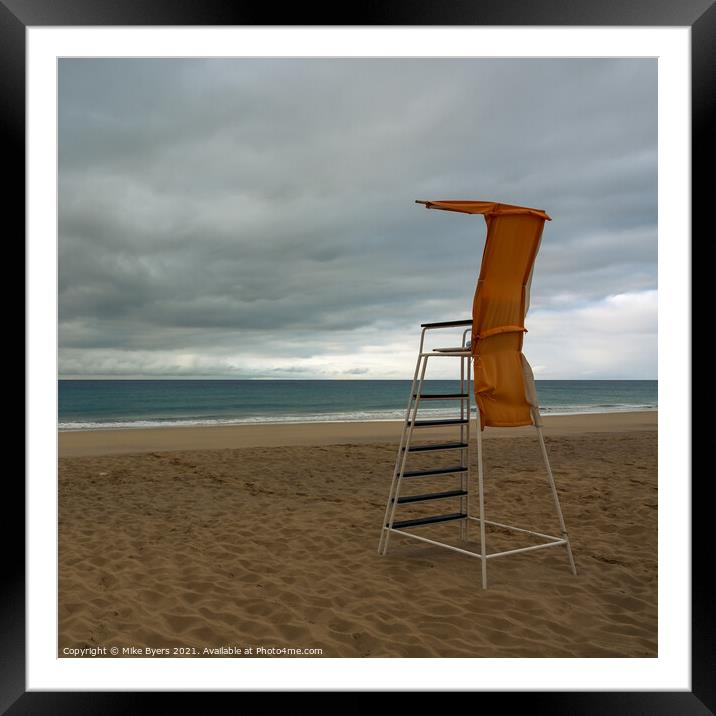 "Solitude at Porto Santo Beach" Framed Mounted Print by Mike Byers