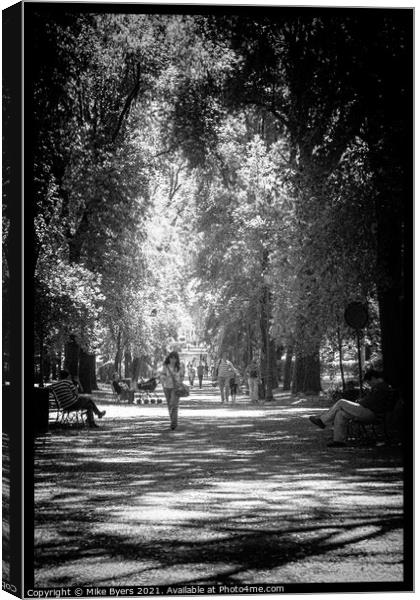 An Oasis in Rome's Villa Borghese Park Canvas Print by Mike Byers