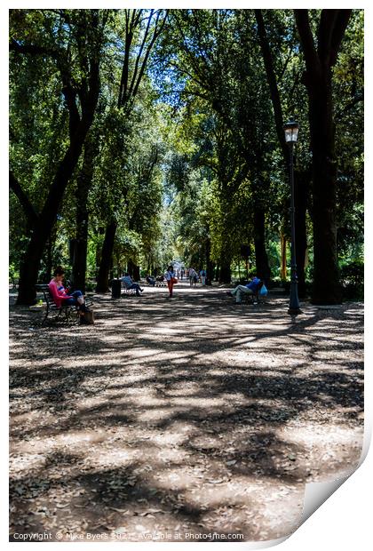 Tranquility in Villa Borghese Park Print by Mike Byers
