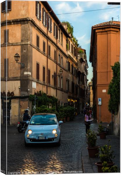 "Enchanting Twilight in Trastevere" Canvas Print by Mike Byers