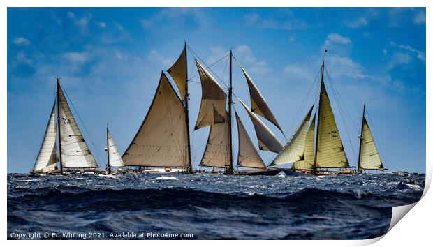 Classic yachts. Print by Ed Whiting
