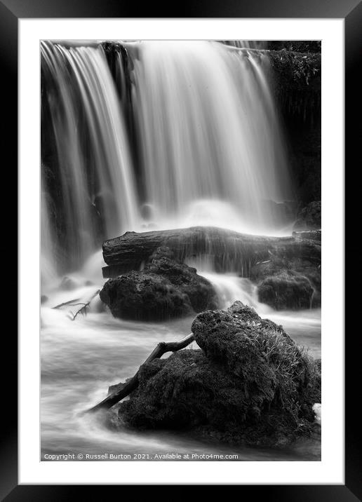 Water on rocks Framed Mounted Print by Russell Burton