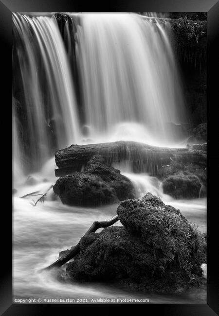 Water on rocks Framed Print by Russell Burton