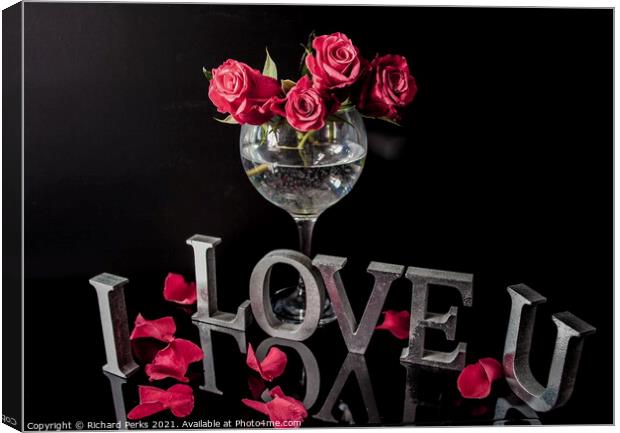 Valentine in a Glass Canvas Print by Richard Perks