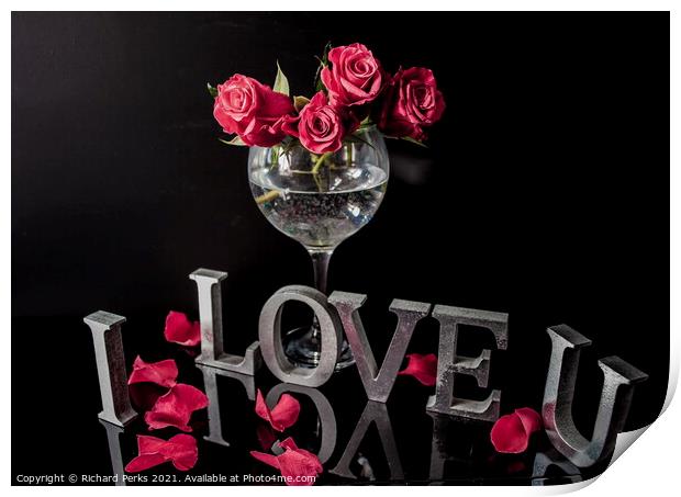 Valentine in a Glass Print by Richard Perks