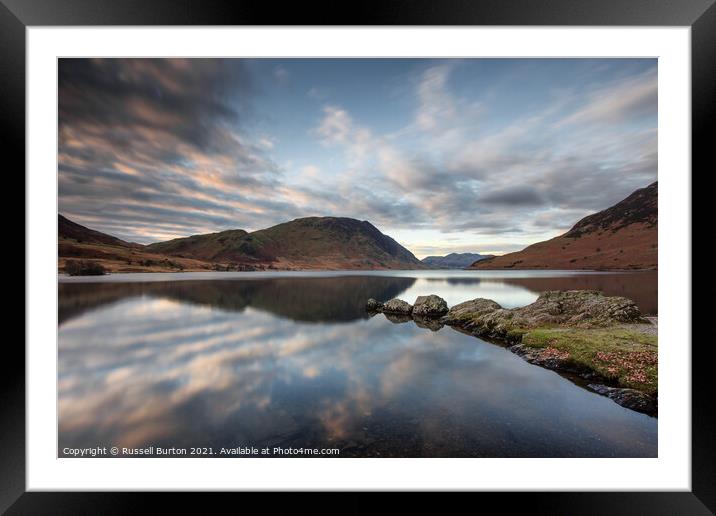 Crummock water reflections Framed Mounted Print by Russell Burton