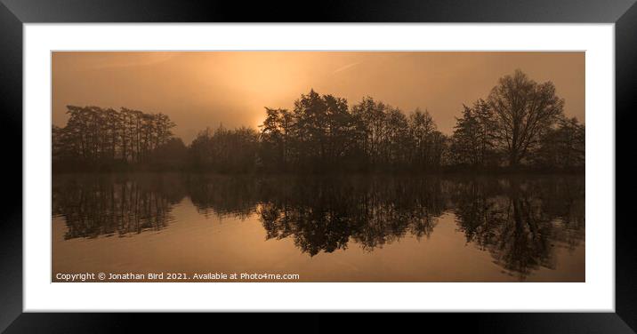 Misty Sunrise at Weald Country Park Framed Mounted Print by Jonathan Bird