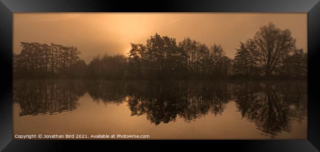 Misty Sunrise at Weald Country Park Framed Print by Jonathan Bird