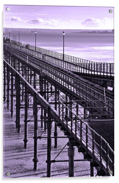 Southend on Sea Pier Essex England Acrylic by Andy Evans Photos