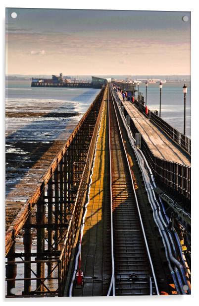 Southend on Sea Pier Essex England Acrylic by Andy Evans Photos