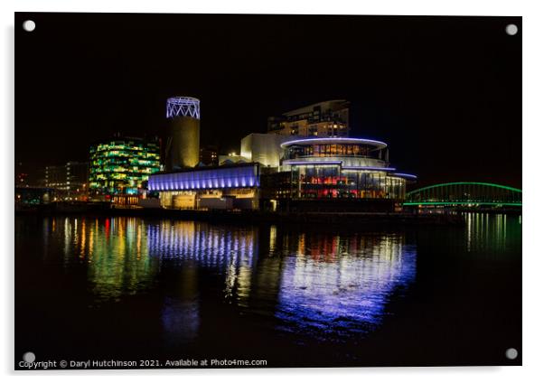 The Lowry Theatre Acrylic by Daryl Peter Hutchinson
