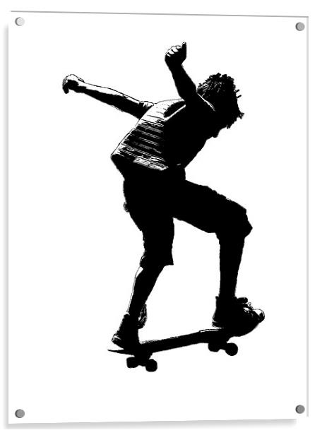 The Skateboarder Acrylic by Dawn O'Connor
