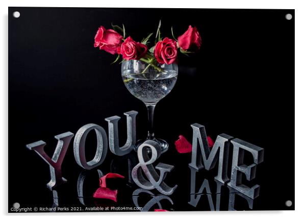 You n Me Valentine Acrylic by Richard Perks