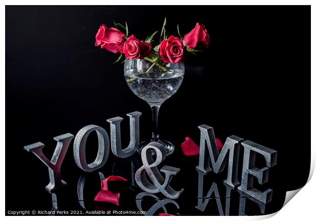 You n Me Valentine Print by Richard Perks