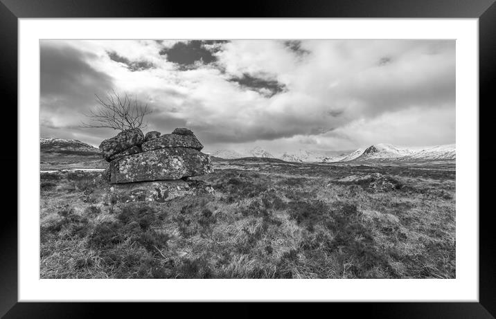 Stacked rocks Rannoch Moor Scotland Framed Mounted Print by Jonathon barnett