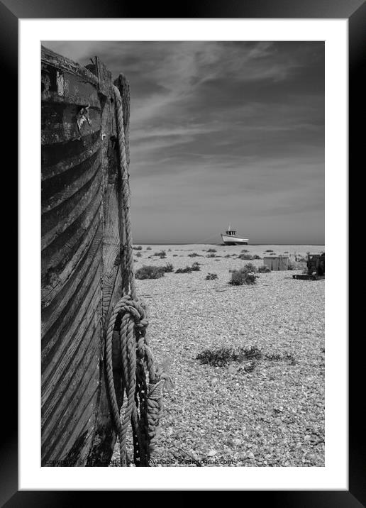 Dungeness Boats  Framed Mounted Print by mary spiteri