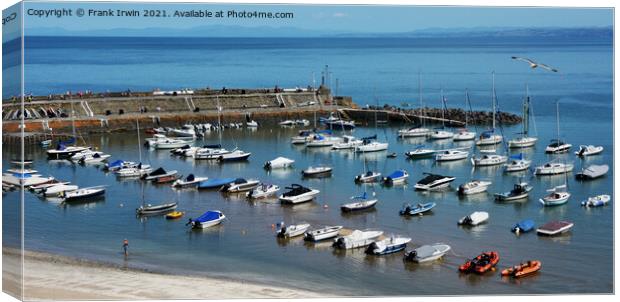 Beautiful Newquay Harbour and Beach in West Wales Canvas Print by Frank Irwin