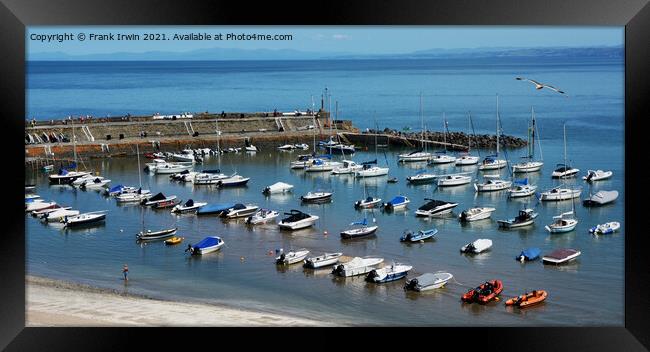 Beautiful Newquay Harbour and Beach in West Wales Framed Print by Frank Irwin