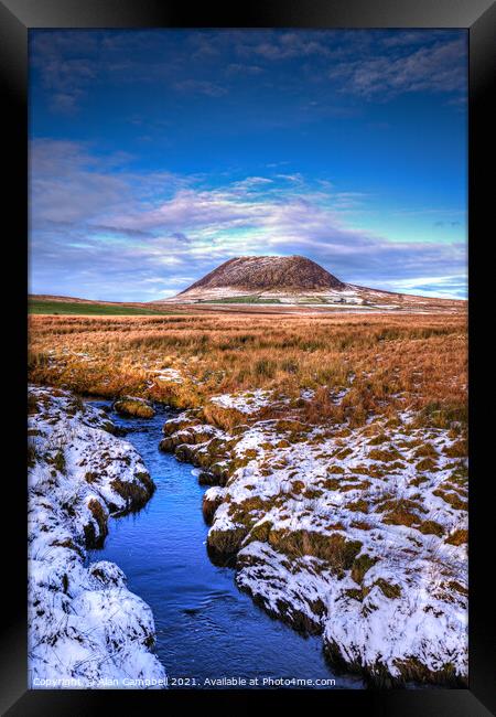 Slemish with a touch of snow Framed Print by Alan Campbell