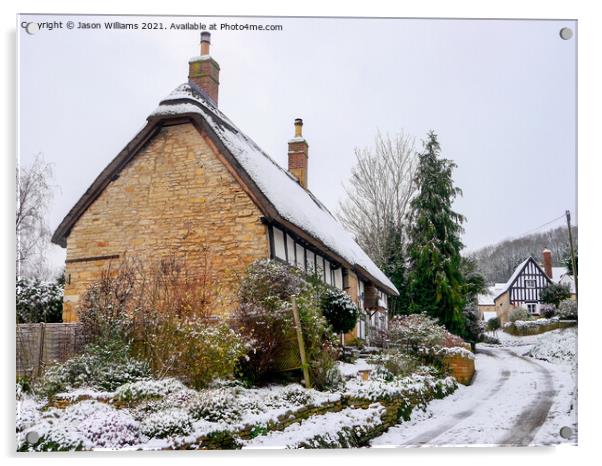 Village in Winter Acrylic by Jason Williams