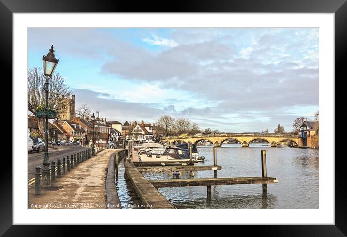Henley Riverside With a Wonky Lamp Framed Mounted Print by Ian Lewis