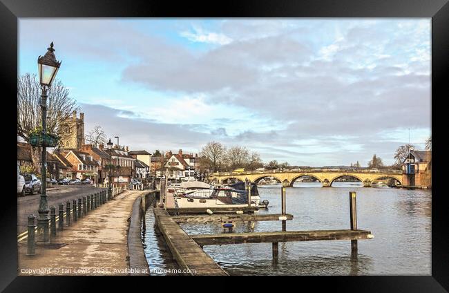 Henley Riverside With a Wonky Lamp Framed Print by Ian Lewis